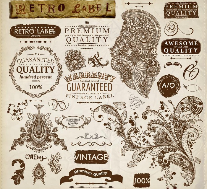 欧式花纹花朵装饰矢量图片