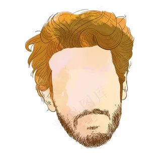手绘人物头像矢量图