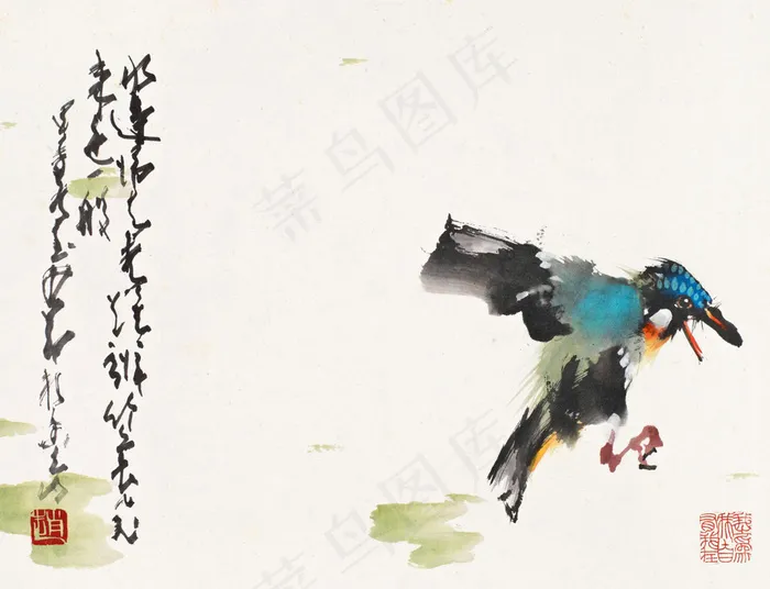 小鸟扑水图片
