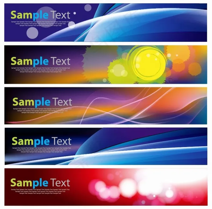 绚烂时尚动感横幅矢量素材eps,ai矢量模版下载