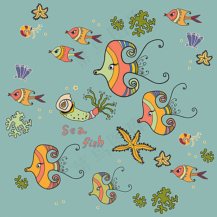 海洋生物背景设计