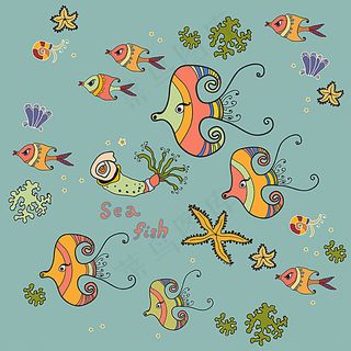 海洋生物背景设计