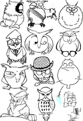 各种动物卡通人物设计图 矢量