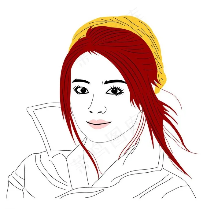 人物肖像图片ai矢量模版下载