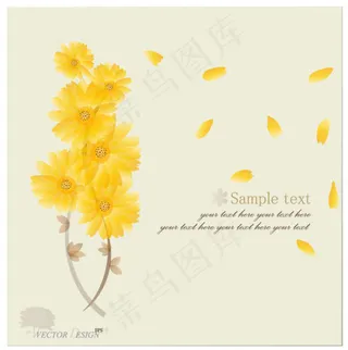 光晕鲜花背景03—矢量素材