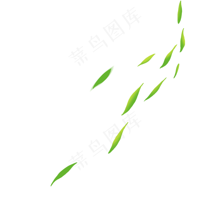 清明节被风吹散的柳树叶卡通素材下载(2000×2000像素/300dpi)psd模版下载