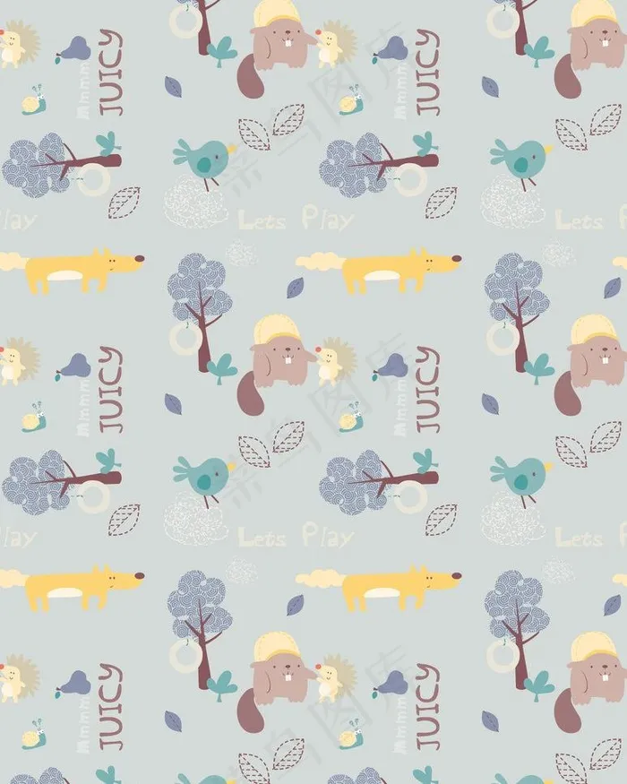 卡通背景 动物背景图片ai矢量模版下载