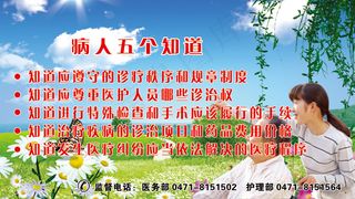 医院展板：病人五个知道