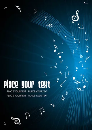 矢量素材音乐键蓝色背景