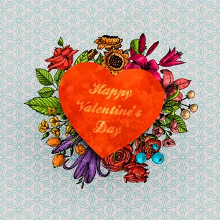 情人节多样花朵插画设计图片 情人节多样花朵插画设计图片