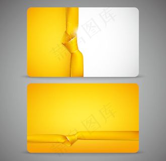 黄色打结丝带卡片