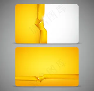 黄色打结丝带卡片