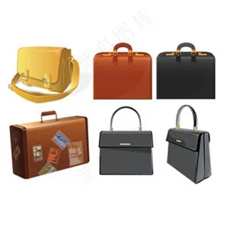 各种袋包装插图在白色背景