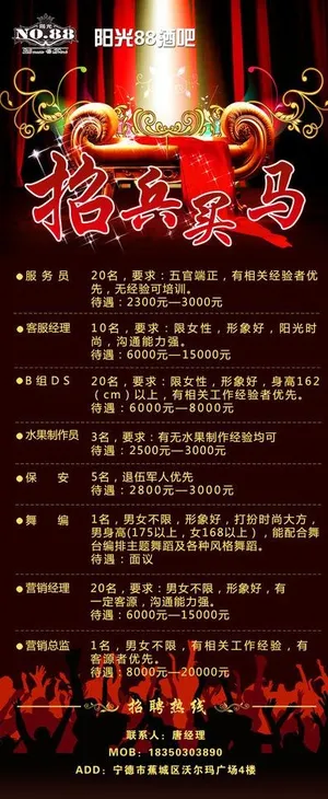 酒吧招聘图片