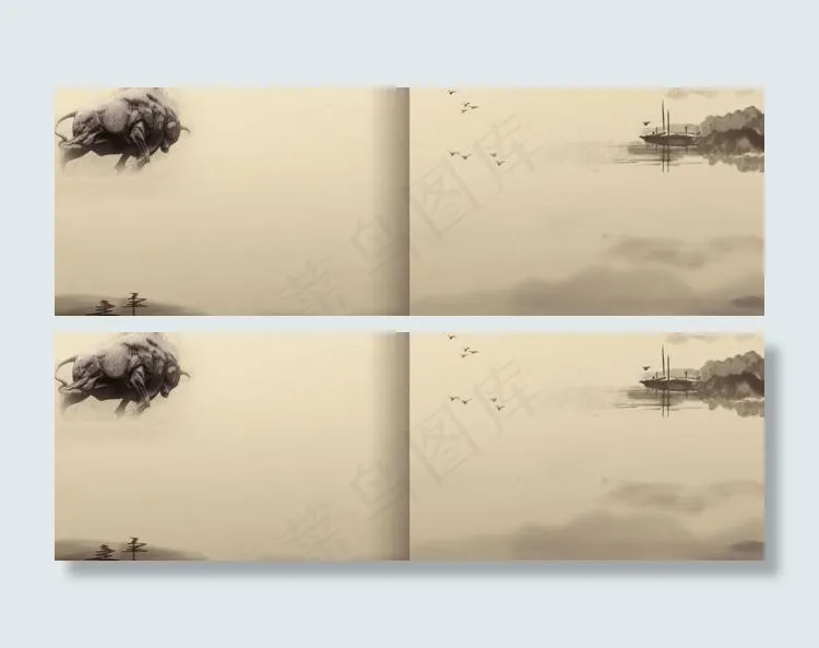 中国风画册素材图片(5799X2197(DPI:300))psd模版下载