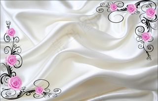 绸缎背景月季花电视背景墙