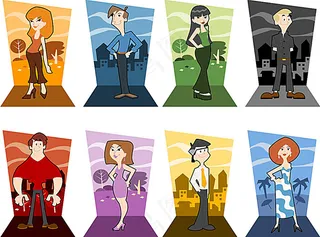 卡通生活人物插图