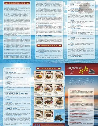 关东岛海参知识三折页图片