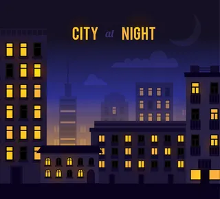 时尚都市夜晚矢量素材