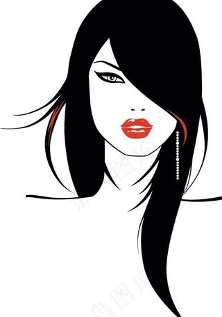 2个漂亮的头像矢量素材