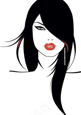 2个漂亮的头像矢量素材