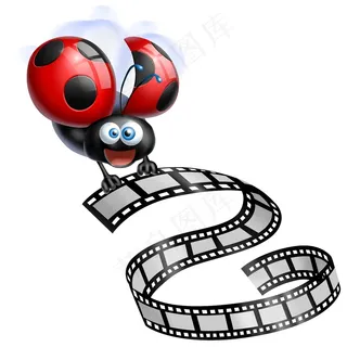 卡通瓢虫与胶卷图片