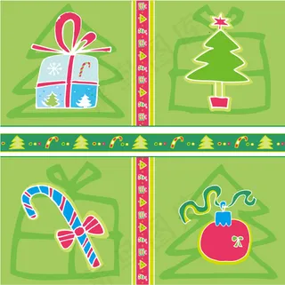 可爱的圣诞装饰元素矢量