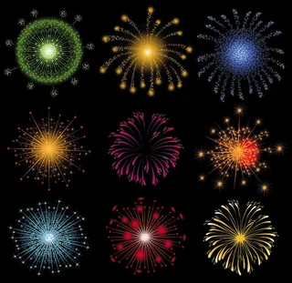 灿烂烟花烟火矢量素材-2
