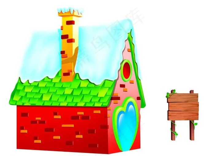 木牌 圣诞房子图片psd模版下载