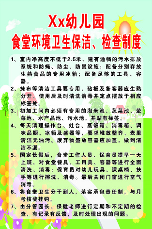 食堂环境卫生保洁、检查制度cdr矢量模版下载