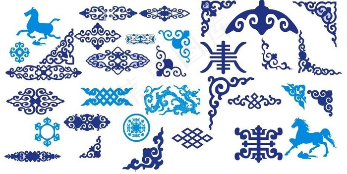 蒙古包花纹图片cdr矢量模版下载