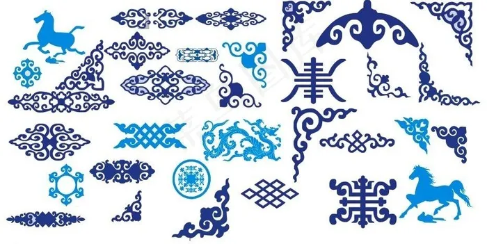 蒙古包花纹图片cdr矢量模版下载