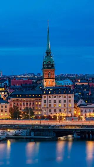 外国乡镇夜景高清摄影图片