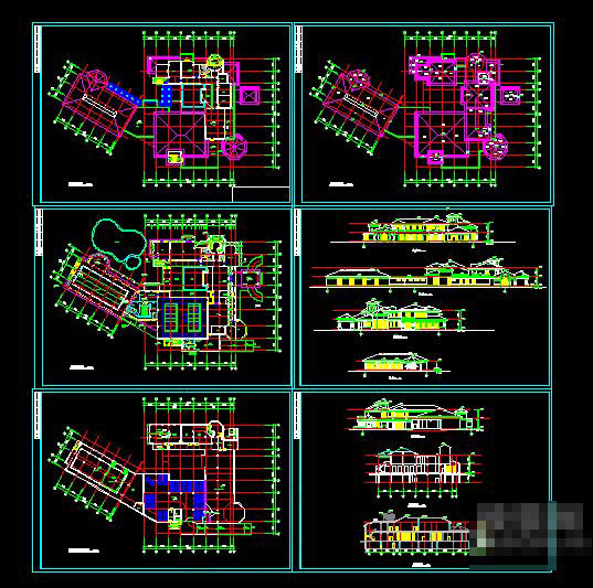 会所建筑cad施工图