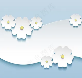 3d剪纸花卉背景图片