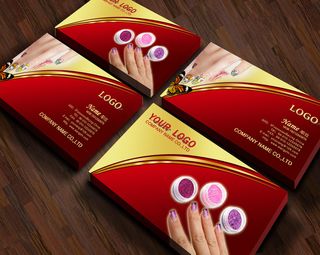 金属质感女士美甲美容化妆名片会员卡...