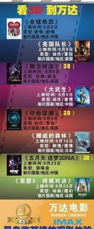 万达影城影讯x展架图片