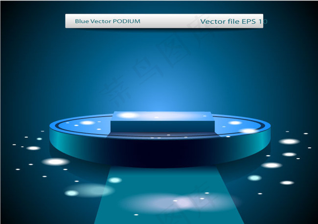 蓝色聚光灯与舞台矢量素材