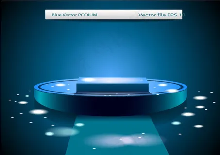 蓝色聚光灯与舞台矢量素材