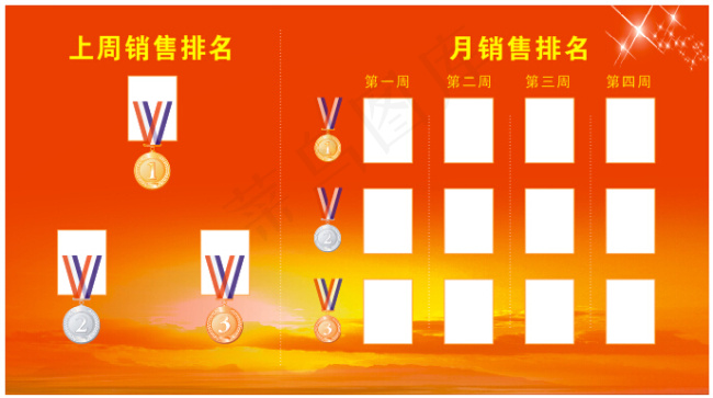 月绩销售排名海报cdr矢量模版下载