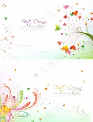 可爱浪漫花纹底纹矢量素材