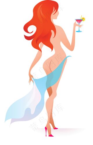 时尚女郎AI矢量