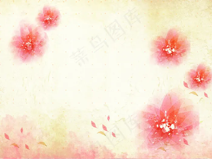怀旧风背景与花朵创意PSD分层素材(4000X3000(DPI:300))psd模版下载