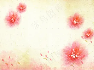 怀旧风背景与花朵创意PSD分层素材