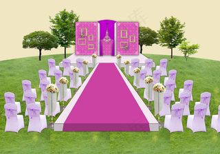 紫色户外主舞台T台效果图