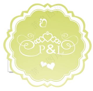 绿色婚礼主题logo设计