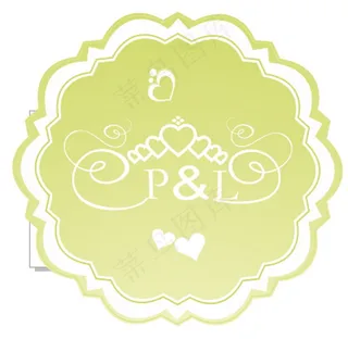 绿色婚礼主题logo设计