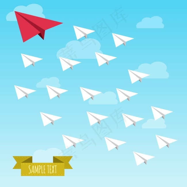 天空中的纸飞机