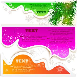 雪花点缀多彩语言框标签矢量素