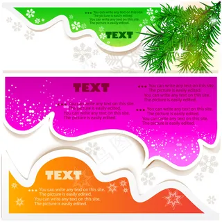 雪花点缀多彩语言框标签矢量素